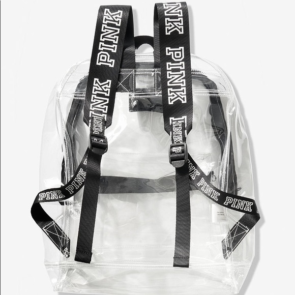 pink clear campus backpack